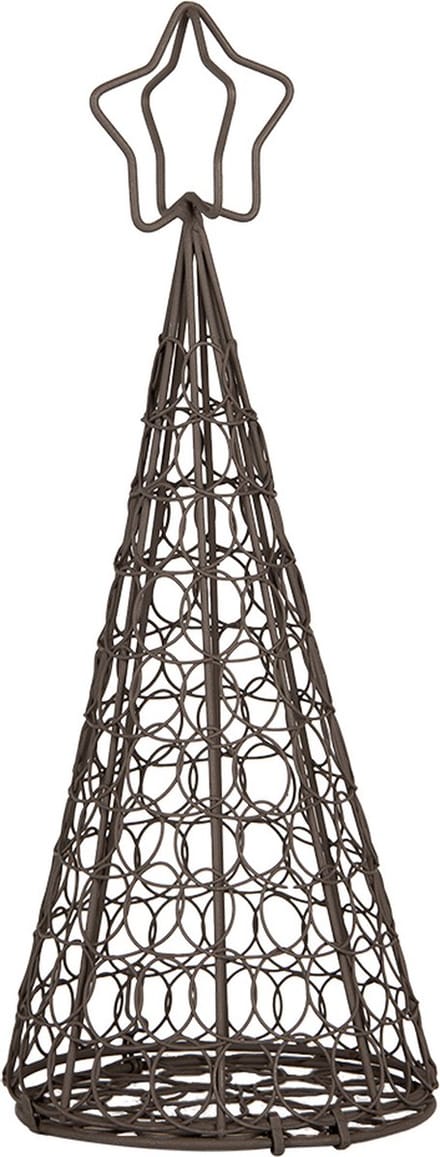 Clayre & Eef Decoratie Kerstboom Ø 13x32 cm Bruin Metaal