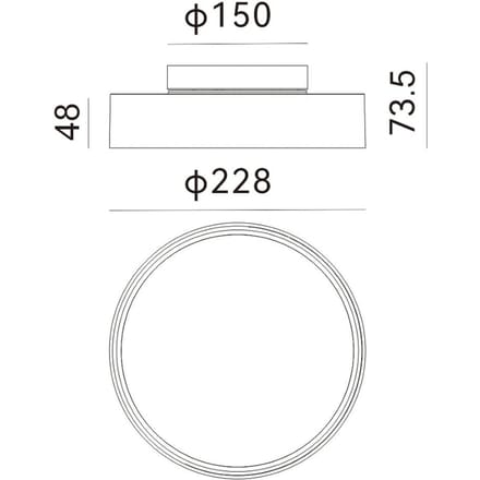 Molto Luce LED buiten plafondlamp Nona, Ø 22,8 cm, antraciet