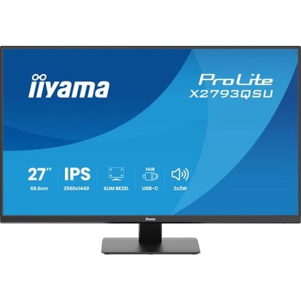 iiyama ProLite X2793QSU-B1 - 27 inch - QHD - IPS - USB-Hub (2x)