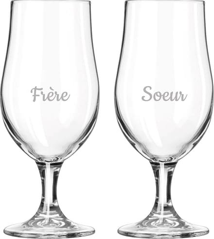 Bierglas op voet gegraveerd - 49cl - Frere & Soeur