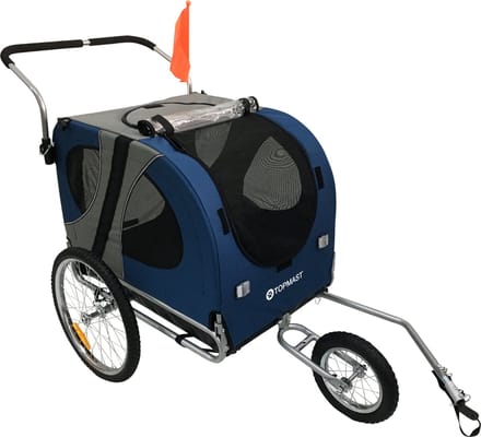 Topmast Easy Flow Hondenfietskar - Met Jogger Functie - Opvouwbaar - Blauw - Large