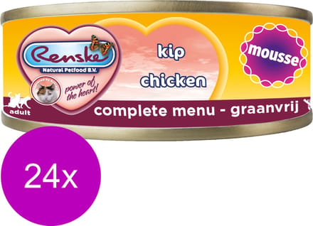 Renske Kat Mousse - Graanvrij Kip - 24x70g Natuurlijke Voeding