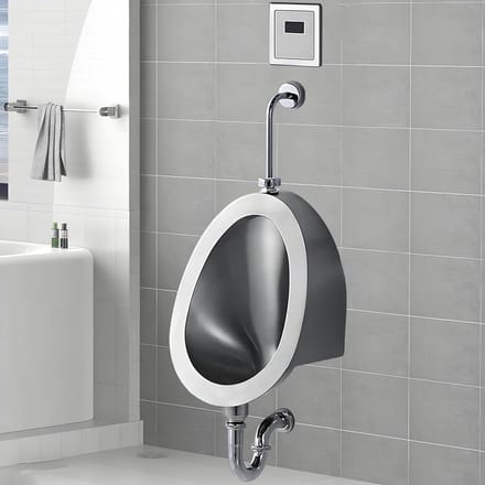 Automatisch Urinoir - Wandmodel Sensor - Ruimte Besparen - Slimme Waterbesparing - 37 cm Breed - Zilver