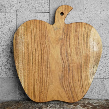 Duurzaam teakhouten snijplank / borrelplank "Apple''
