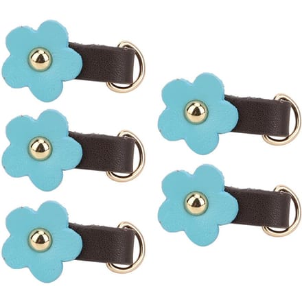 5 stuks Rits Trekkers Hoofden Split Leer Bloemvorm DIY Kleding Naaiaccessoires Blauw