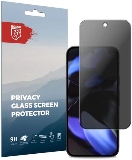 Rosso Privacy Screen Protector Geschikt voor de Google Pixel 9 - 9H Gehard Glas - Case Friendly Tempered Glass - Eenvoudige Installatie