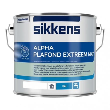 Sikkens Alpha Plafond Extreem Mat - Plafondverf - 2,5 liter - Wit