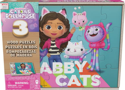 Spinmaster Master Puzzel 3-in-1 Gabby' poppenhuis en bois Houten puzzels Houten speelgoed
