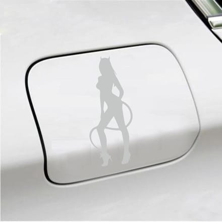 Bumpersticker - Vrouw Duivel - 7 X 16,5 - Licht Grijs