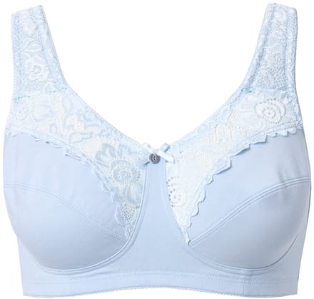 Ulla Popken - Dames - Kelly steun beha kant zonder beugel - Blauw - Maat 95D