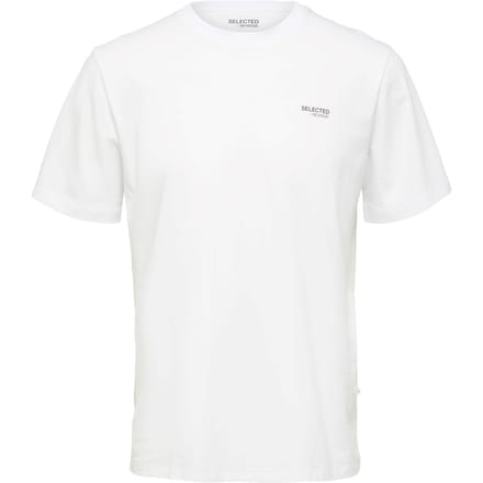 Selected - Heren Tee SS Aspen Logo Tee - Wit - Maat M
