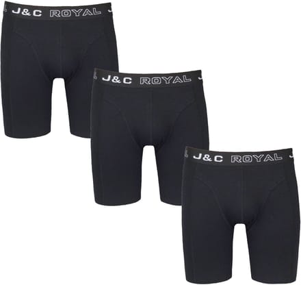 3-PACK LUXE EN ELASTISCHE HERENBOXERSHORT MET LANGE PIJPEN J&C - maat M