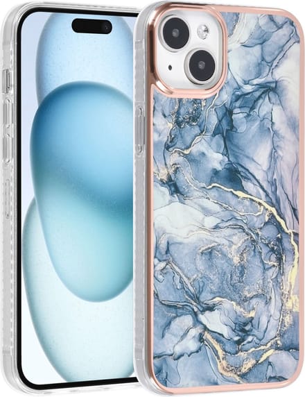 iPhone 15 Plus TPU Back Cover hoesje - Marble Grey