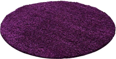 Hoogpolig vloerkleed Life - lila - rond - O 200 cm