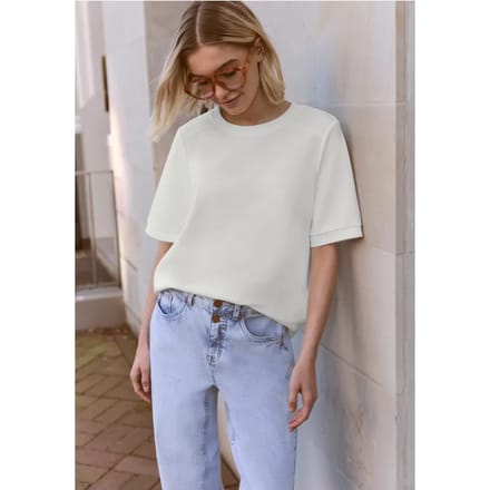 Basic Shirt met korte mouwen en ronde hals