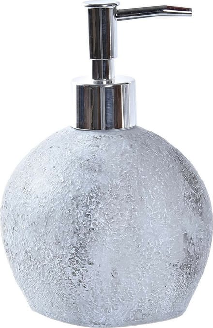 Items Zeeppompje dispenser - kunststeen - cement grijs - 10 x 15 cm