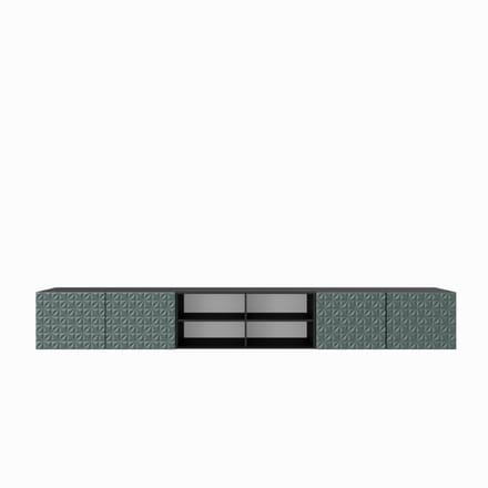 TV-kast Cali IV 300 (3x100) cm (zwart + groen)