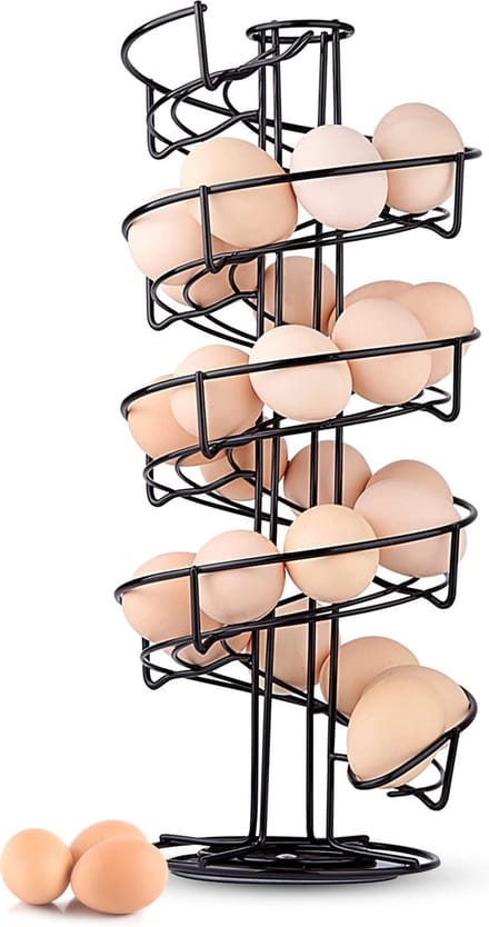 Baulk® - Eiermand – Eierrek – Eierhouder – Eieren – 360° - Zwart - 39 eieren