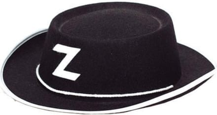 Zorro verkleed hoedje - zwart - voor kinderen - carnaval