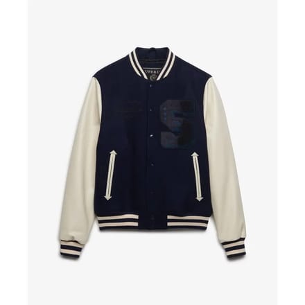 Superdry Vintage Patched Varsity Jas Blauw S Man