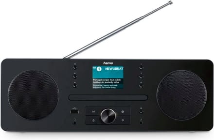 Hama Digitale Radio - DAB+ - FM/cd/Bluetooth - USB A - Wekkerradio - 10W - Grijs/Zwart