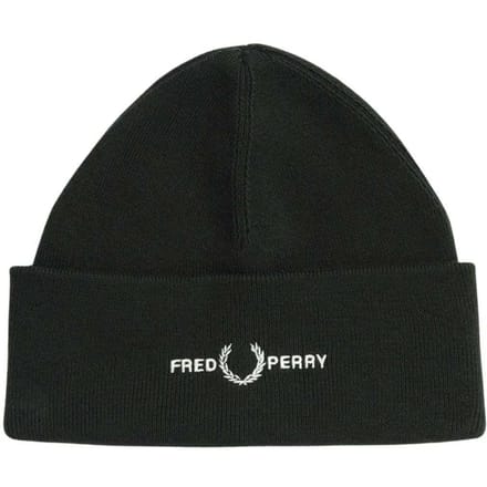 Fred Perry Beanie met grafisch logo voor volwassenen (Donkergroen)
