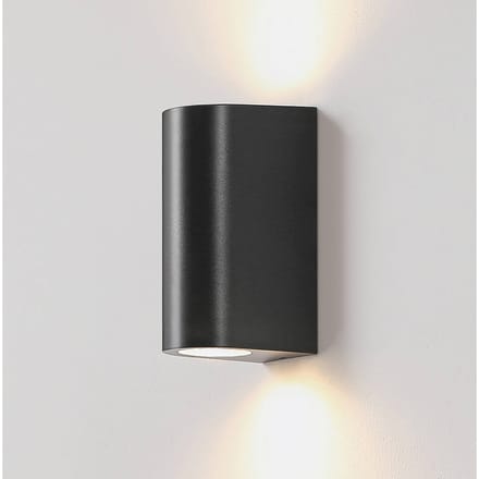 Prios buitenwandlamp Irfan rond zwart 15,5 cm