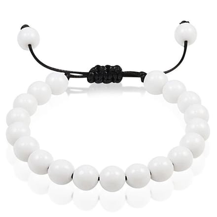 Verstelbare kralen armband Memphis Wit Natuursteen 8mm