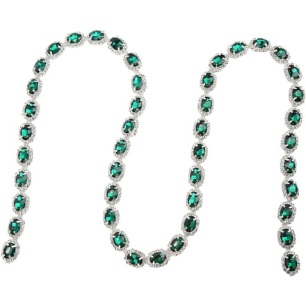 1 Yard Strass Trim 1.5cm Breedte Malachiet Groen Ovale Strass Strook Knipbaar Handgemaakt gray