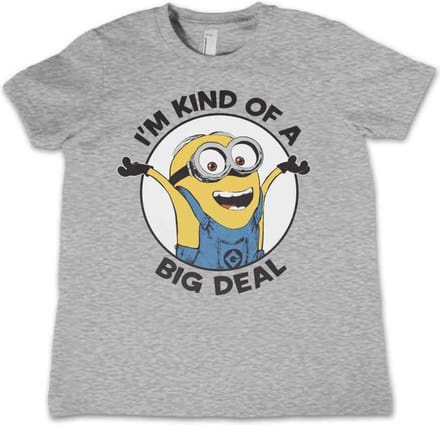 Minions Kinder Tshirt -Kids tm 8 jaar- I'm Kind Of A Big Deal Grijs