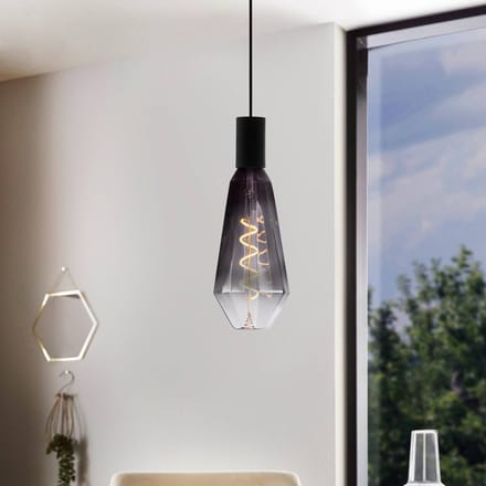 Eglo Ledfilamentlamp T100 - Smoke - D10cm - Dimbaar - Warm Wit - E27 - 4,3w