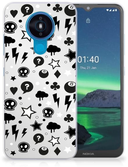 Silicone Back Case Nokia 1.4 Silver Punk