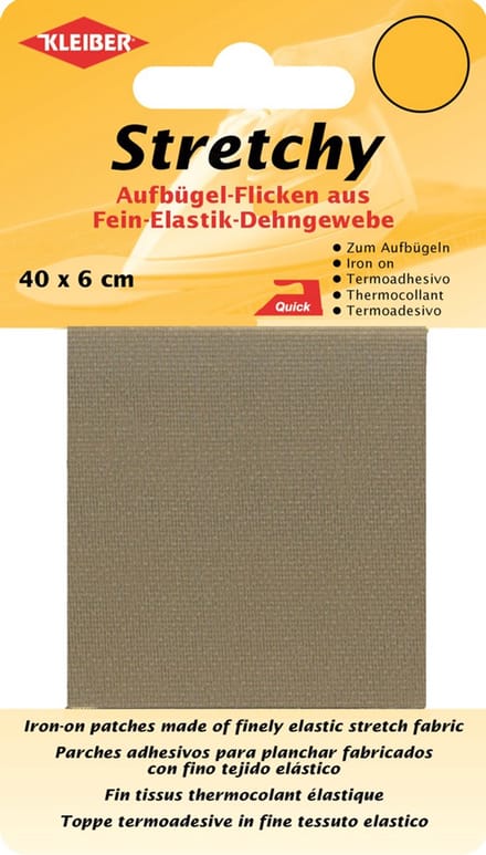 Rekbare stretch-reparatielappen voor strijken, 400 x 60 mm, beige