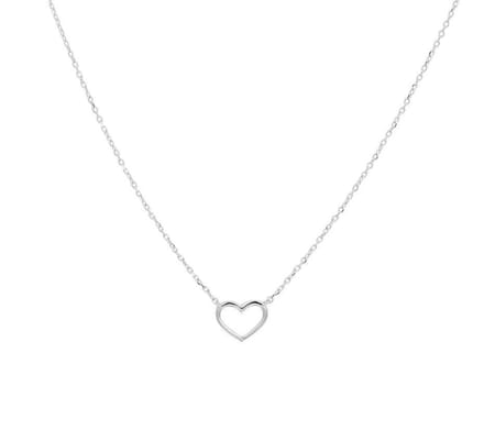 YO&NO - Ketting - Witgoud - Anker - Hart -  0,8 mm -  40 - 42 - 44 cm - Sieraden vrouw - 14k - 585 goud