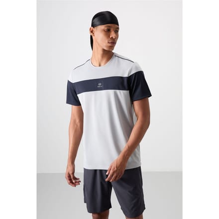 Heren Kleurblok Ronde Hals T-Shirt