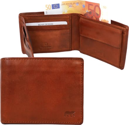 Bear Design Wesley Billfold portemonnee - Cognac