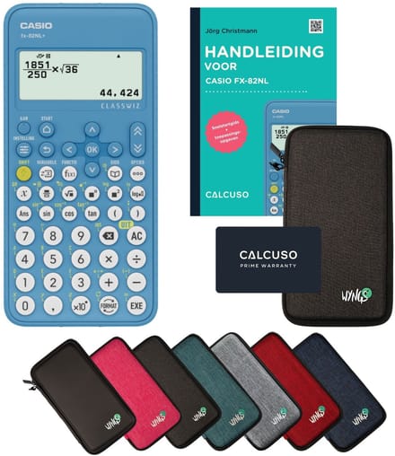 Casio fx-82NL incl. beschermhoes Donkergrijs + Handleiding - Wetenschappelijke rekenmachine - Standaardset