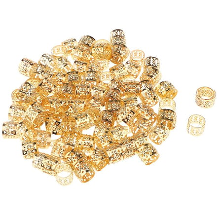 100 pièces coeur métal manchette Extension de cheveux décorations Dreadlocks perles argent 10x8 mm or