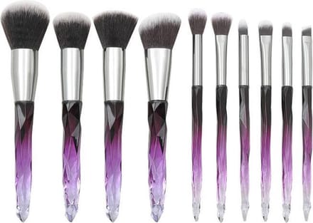 Make-up kwasten set paars 10-delig