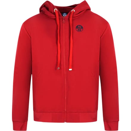 Rode hoodie met North Sails-logo en rits