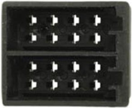conn. vrouwelijk 16-pin ISO power+speaker f. 2 8 MM conn.