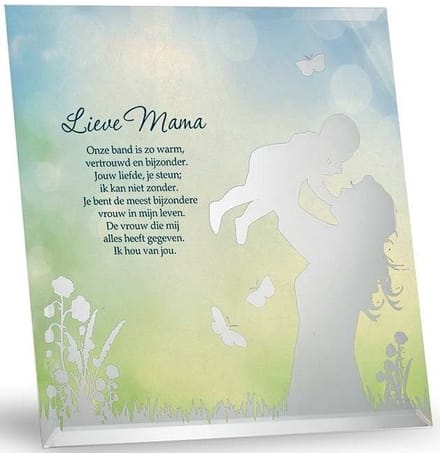 Silver Silhouette spiegeltje Lieve Mama
