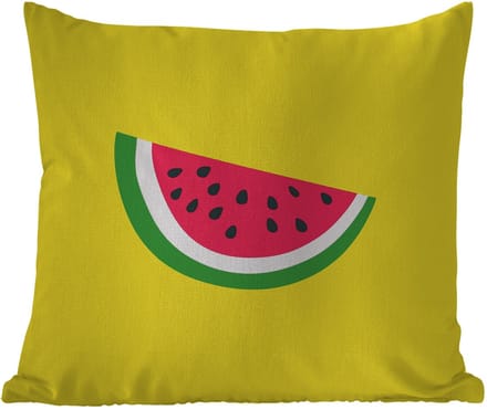 Tuinkussen - Fruit - Watermeloen - Geel - 40x40 cm - Weerbestendig
