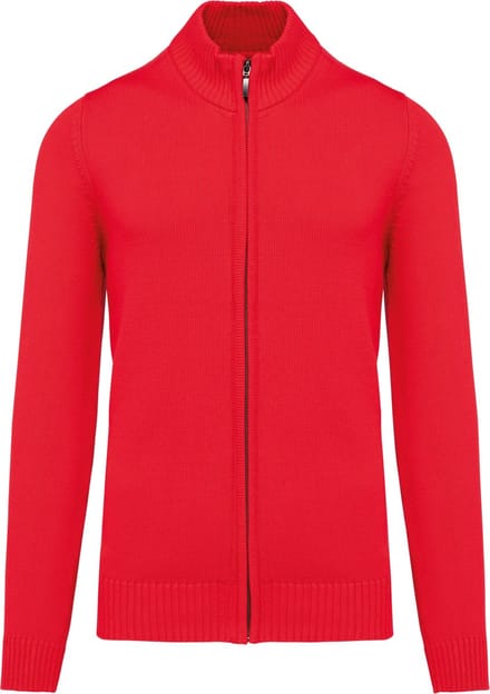 Kariban Heren cardigan met rits K971 - Red - M