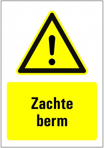 Zachte berm sticker met tekst 148 x 210 mm