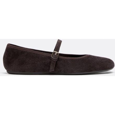 Stradivarius Mary Jane-ballerina's van leer  BRUIN 35