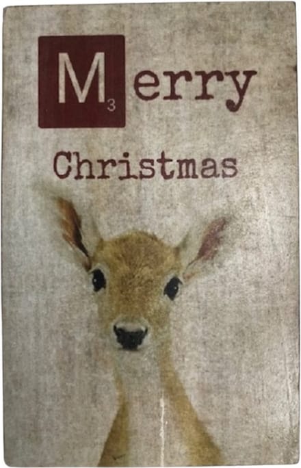 Tekstblok 10x15 2 cm Merry Christmas red no6