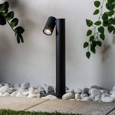 PRIOS - Sokkellamp - 1licht - Aluminium, glas - H: 45 cm - GU10 - donkergrijs