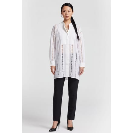ARKET Haga Broderie Shirt White Größe: 36 | Longsleeves Outlet | Damen | Weiß