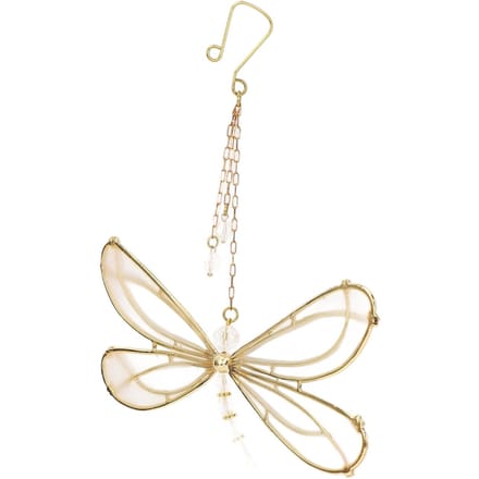 Libel Kristal Zonnevanger Hangende Kristal Zonnevanger voor Tuin Bruiloft Auto Decor beige
